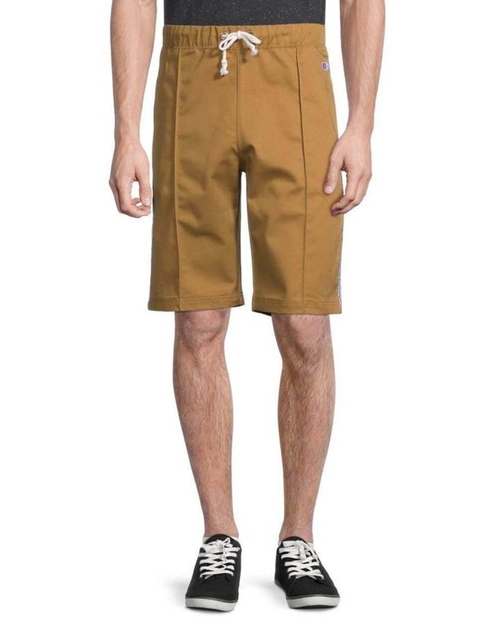 $95 NWT Champion Tan Cotton Blend Logo Bermuda Shorts Size S